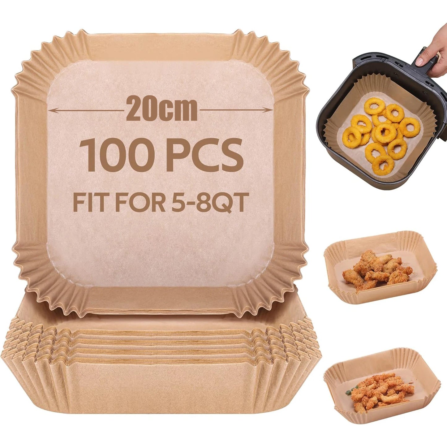 Air Fryer Disposable Paper Liner for Cosori Ninja Square/Round Nonstick Parchment Baking Oven Paper Kitchen Accessories