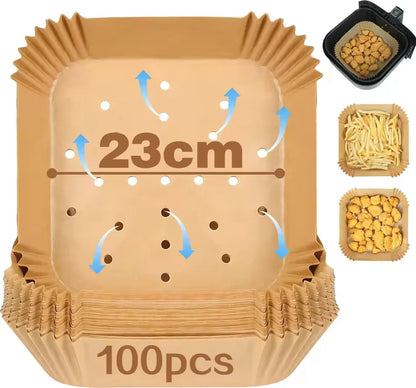 Air Fryer Disposable Paper Liner for Cosori Ninja Square/Round Nonstick Parchment Baking Oven Paper Kitchen Accessories