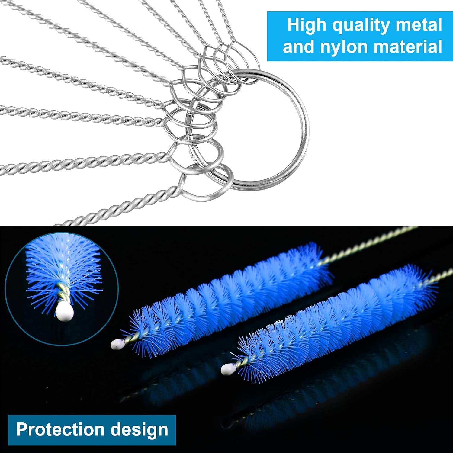 16-Piece Bottle & Straw Cleaning Brush Kit – Flexible Nylon Tube Cleaning Set