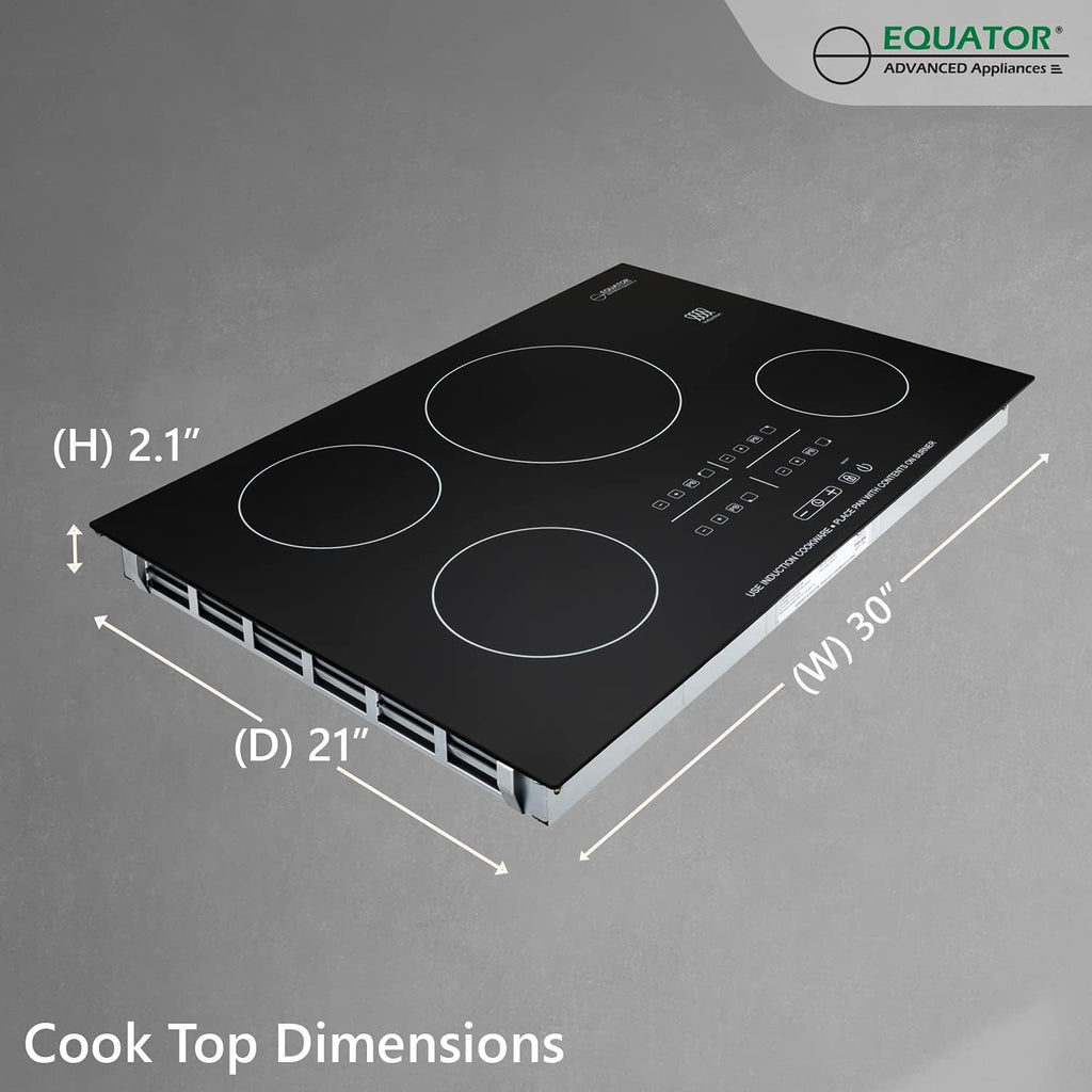 Equator 30" Modern Built-In Induction Cooktop 4 Burner | 4 Burner