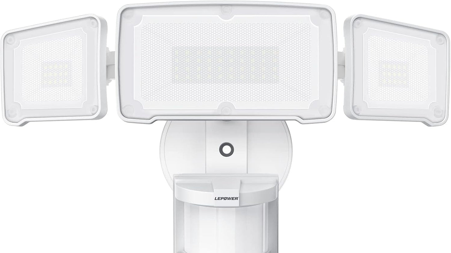 3-Head LED Motion Sensor Security Light – 4200LM Outdoor Waterproof Floodlight