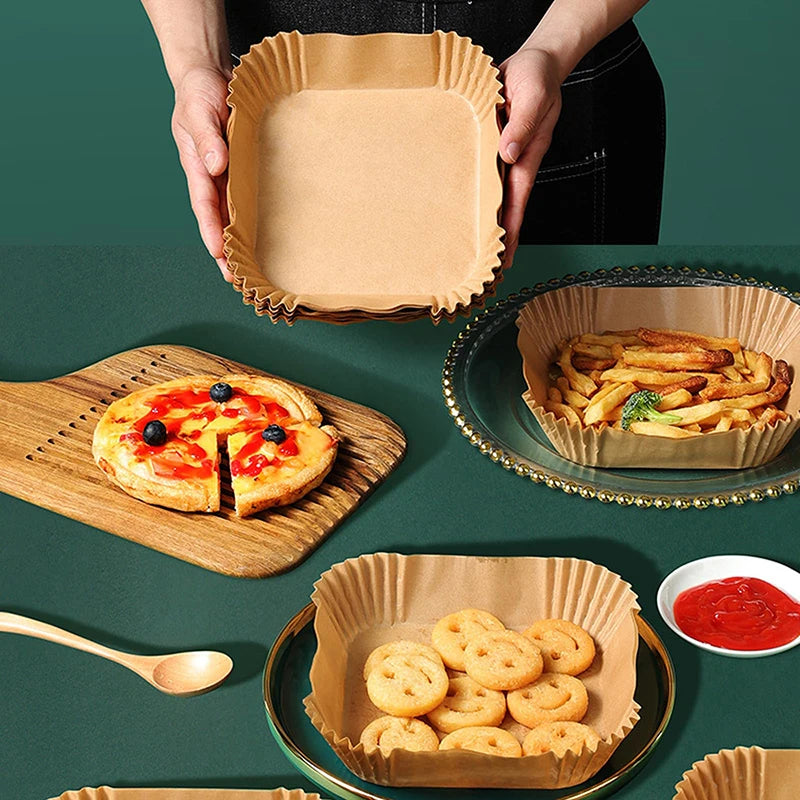 Air Fryer Disposable Paper Liner for Cosori Ninja Square/Round Nonstick Parchment Baking Oven Paper Kitchen Accessories