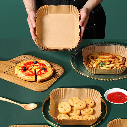 Air Fryer Disposable Paper Liner for Cosori Ninja Square/Round Nonstick Parchment Baking Oven Paper Kitchen Accessories