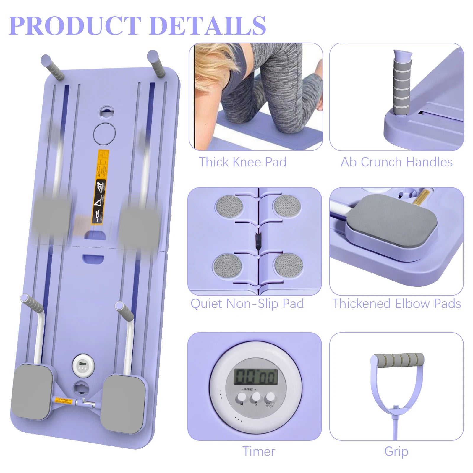 Pilates Board Foldable Abdominal Board Push up Plate Pilates Board Ab Board Reformer Fitness Core Workout Equipment
