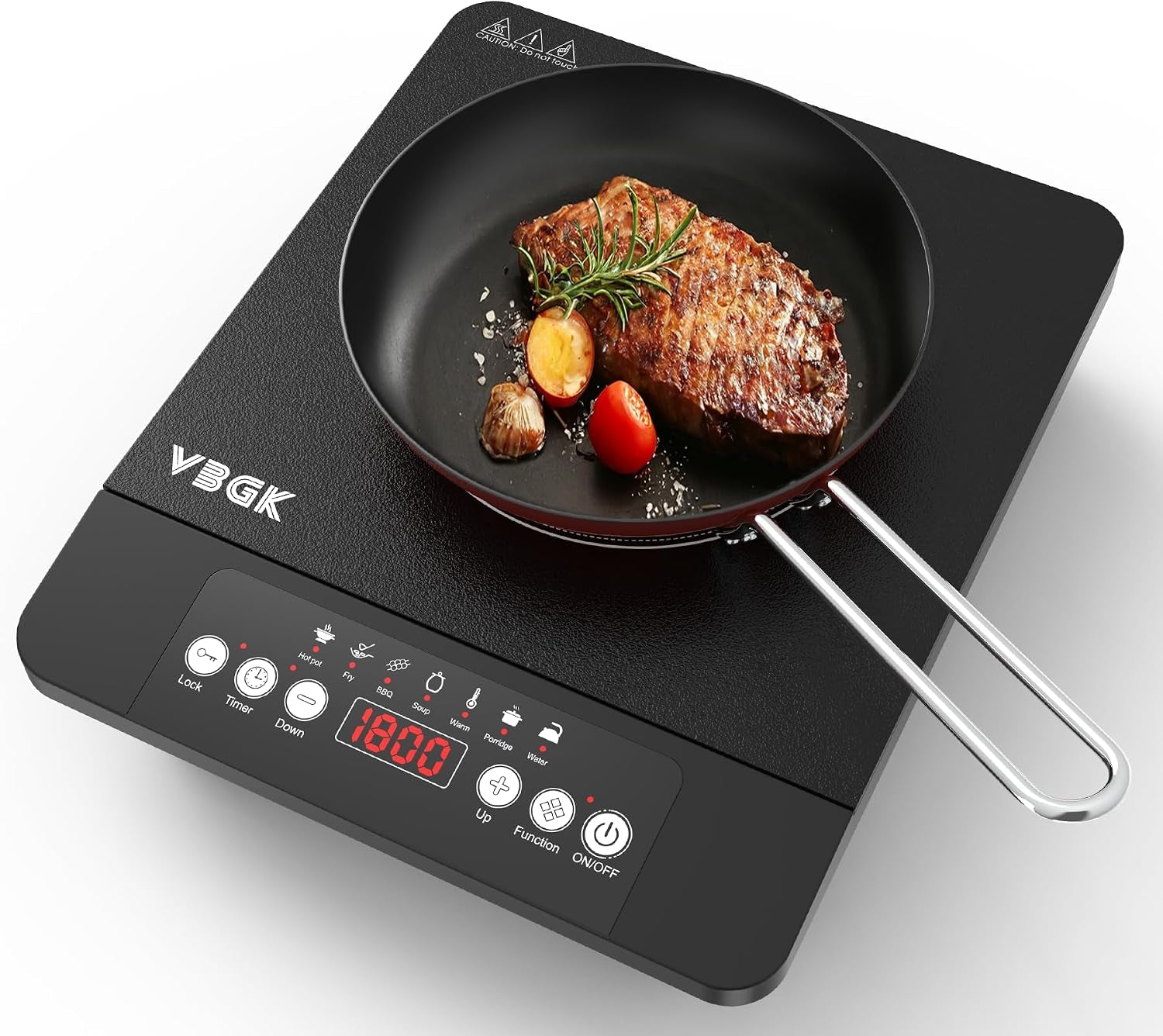 Portable Induction Cooktop,110V Single Burner Induction Stove Top,1800W Induction Hot Plate Electric Burner,7 Power Levels, Kids Lock & Timer,Led Touch Control,Overheat Protection