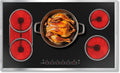 36 Inch Electric Cooktop, 5 Burner Stove Top Touch Control,220-240V | 36" Glass Ceramic Stove Top, 9600W, BBQ & Flexible Zone, Child Lock, Timer, Overheat Protection,220-240V Hard Wired (No Plug)