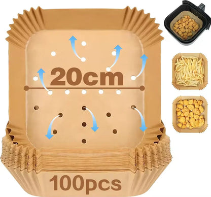 Air Fryer Disposable Paper Liner for Cosori Ninja Square/Round Nonstick Parchment Baking Oven Paper Kitchen Accessories