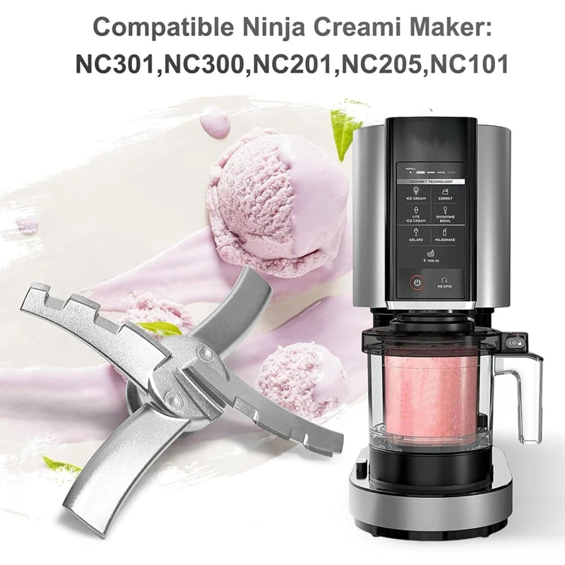 Replacement Paddle Blade for Ninja Creami NC300 Series Ice Cream Makers, Mixing Blade Paddle NC301, CN305A, CN301CO Silver 1 Pcs