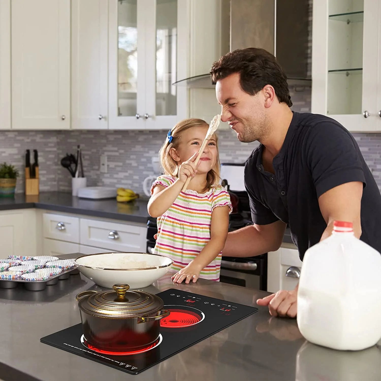 12” Electric Cooktop in Black with 2 Burners
