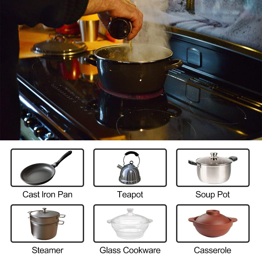 77Cm Ceramic Hob, Built-In Black Glass Electric Cookers Hob, Touch Control Cooktop with Timer and Child Lock Function(Black Built-In)