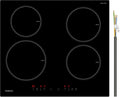 Induction Hob, 4 Cooking Zone, 60 Cm, 7200W, Continuous Low Power Heating, Booster, 9 Heat Levels, Timer, Auto Shut-Off, Child Safety Lock, Pan Sensor,Hard Wired, No Plug
