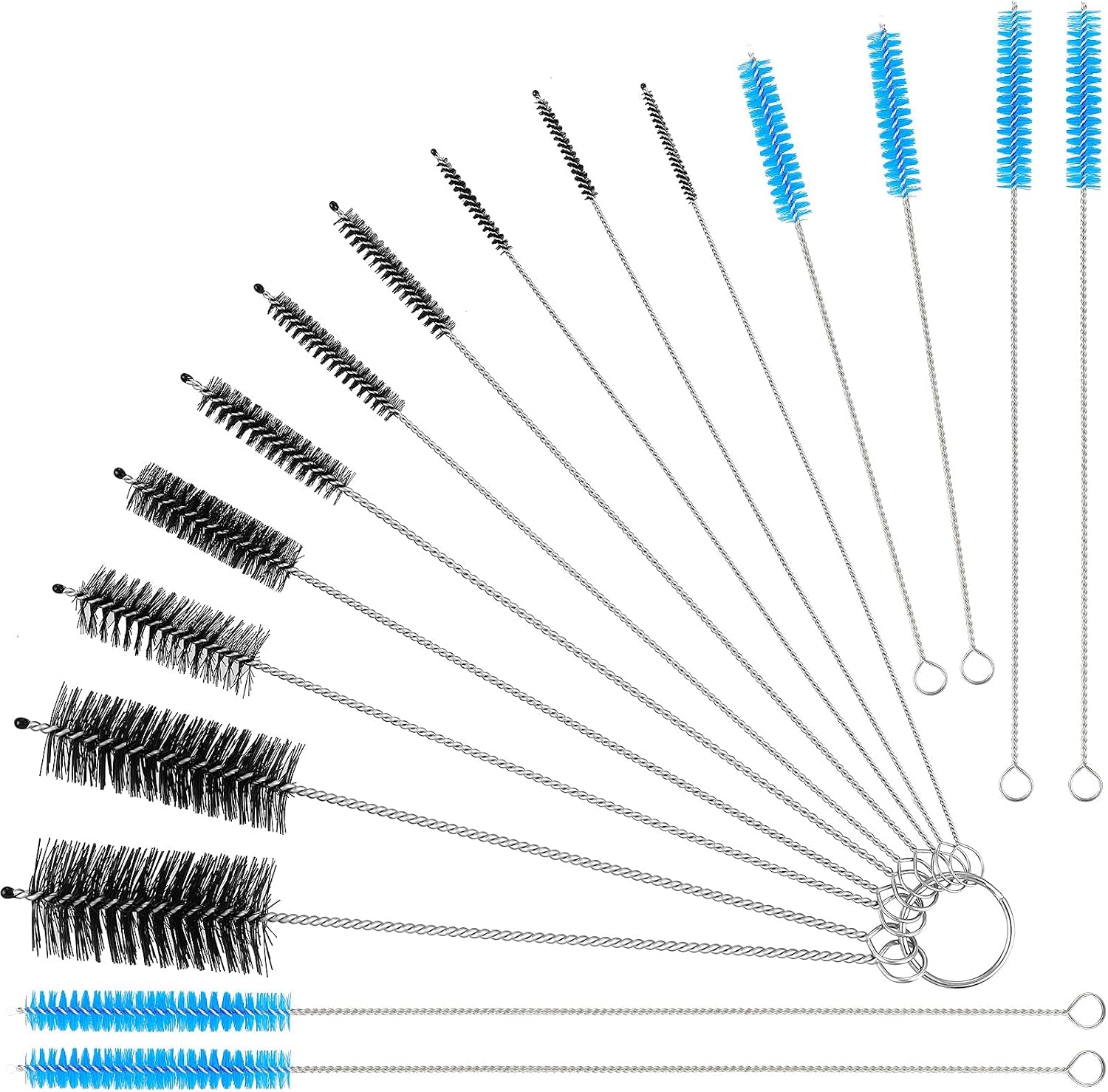 16-Piece Bottle & Straw Cleaning Brush Kit – Flexible Nylon Tube Cleaning Set