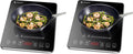 Single Induction Cooker, Ultra-Thin Induction Hob with Fashion Look, 10-Level Power and Temperature Control, Black Frosted Glass Panel, Touch Sensor, 3-Hour Timer, Safety Lock (Pack of 2)