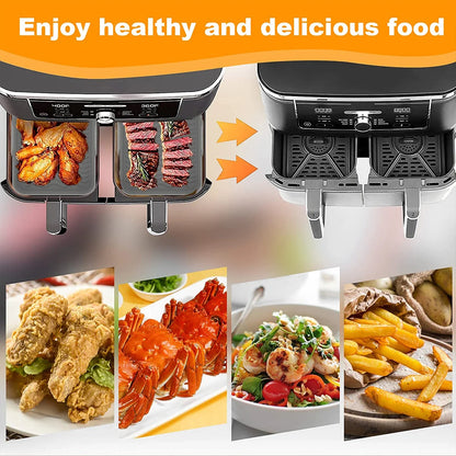 2Pcs Air Fryer Silicone Pot Air Fryer Liner Heat Resistant Air Fryer Silicone Basket Rectangle Baking Pan for Oven Microwave