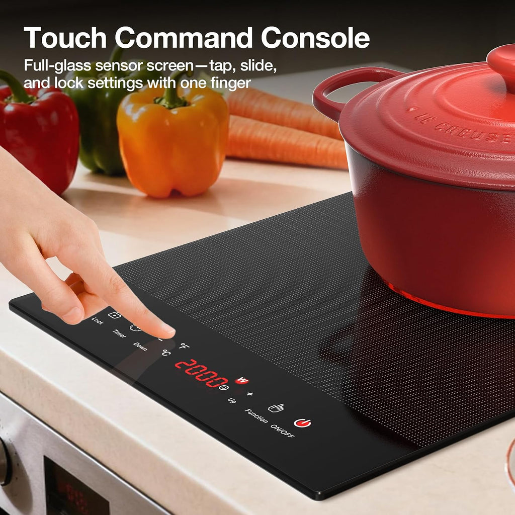 Electric Cooktop,  1800W Portable Stove Top, 12" Infrared Single Burner Hot Plate for Cooking, Countertop Ceramic Radiant Cooker with Timer & Child Lock, All Cookware Compatible for Rv/Dorm