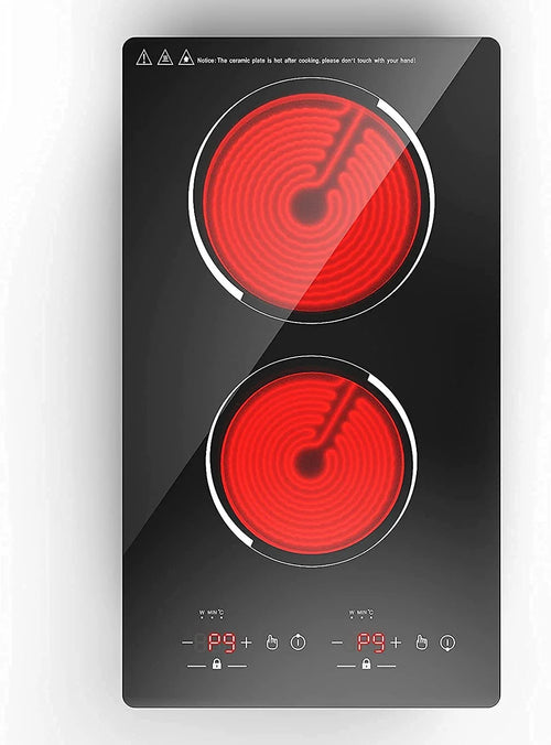 12” Electric Cooktop in Black with 2 Burners