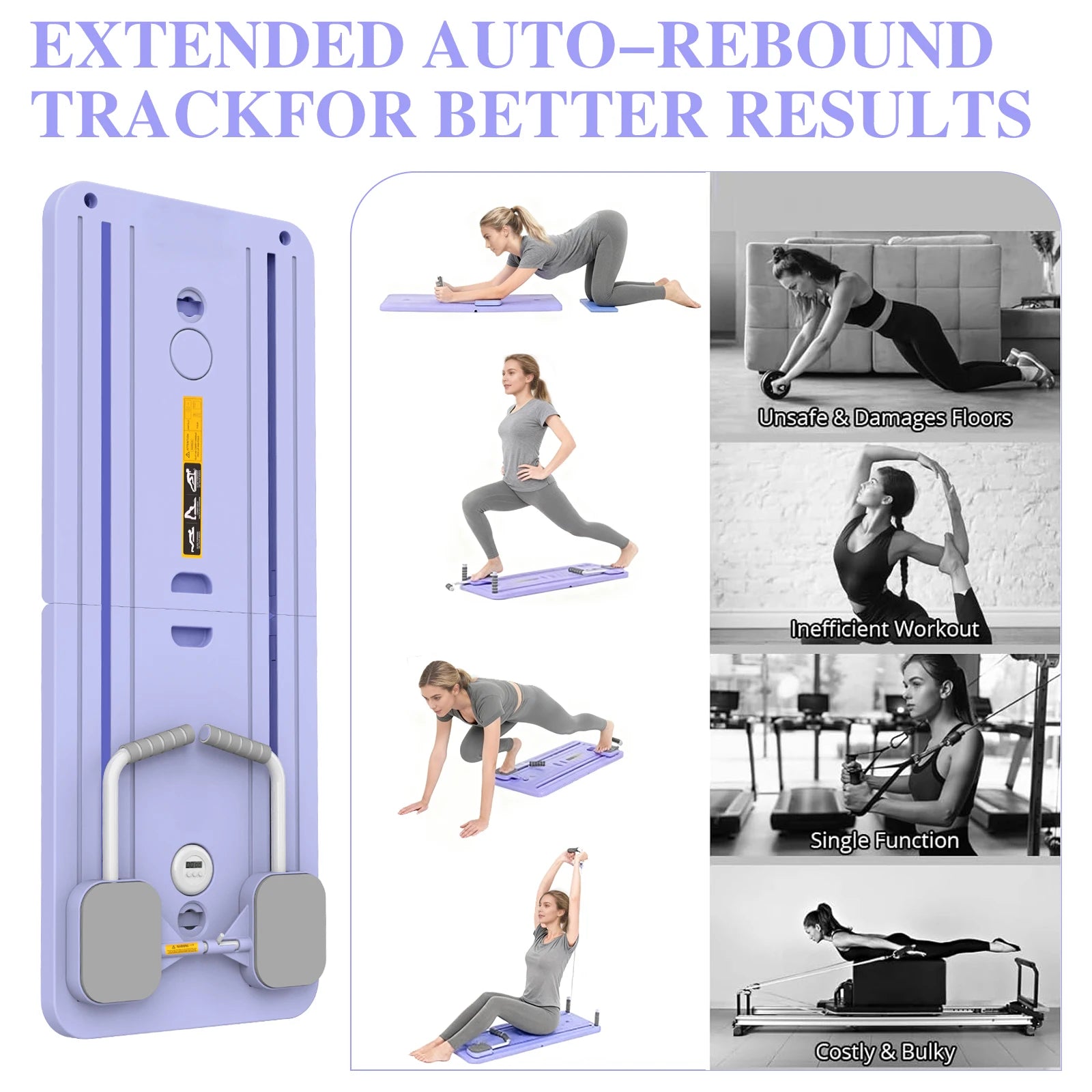 Pilates Board Foldable Abdominal Board Push up Plate Pilates Board Ab Board Reformer Fitness Core Workout Equipment