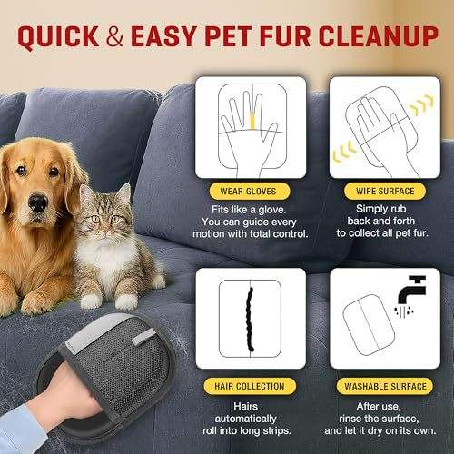 Reusable Pet Grooming & Hair Removal Glove – Dog & Cat Deshedding Glove