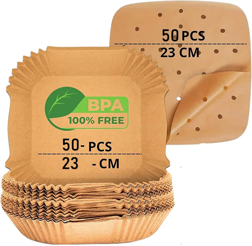 Air Fryer Disposable Paper Liner for Cosori Ninja Square/Round Nonstick Parchment Baking Oven Paper Kitchen Accessories
