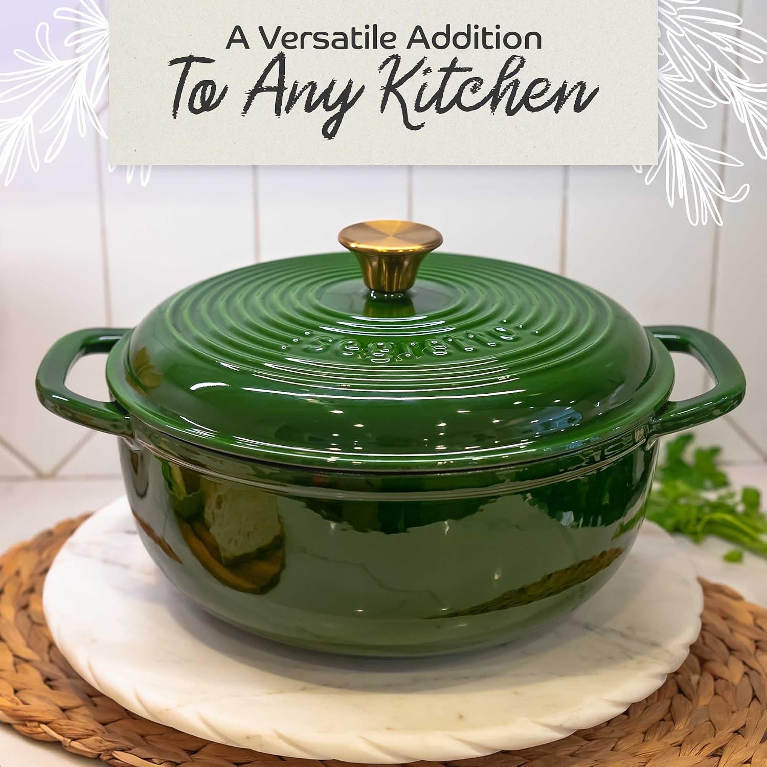 6-Quart Black Enameled Cast Iron Dutch Oven