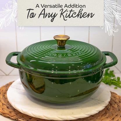 6-Quart Black Enameled Cast Iron Dutch Oven