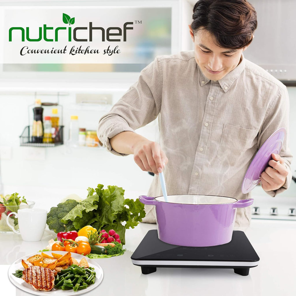Electric Induction Cooktop - Upgraded Tech Single Digital Portable Countertop Stove Burner, Kids Safety Lock - Made for Magnetic & Cast Iron Pots - 120V (PKSTIND24)