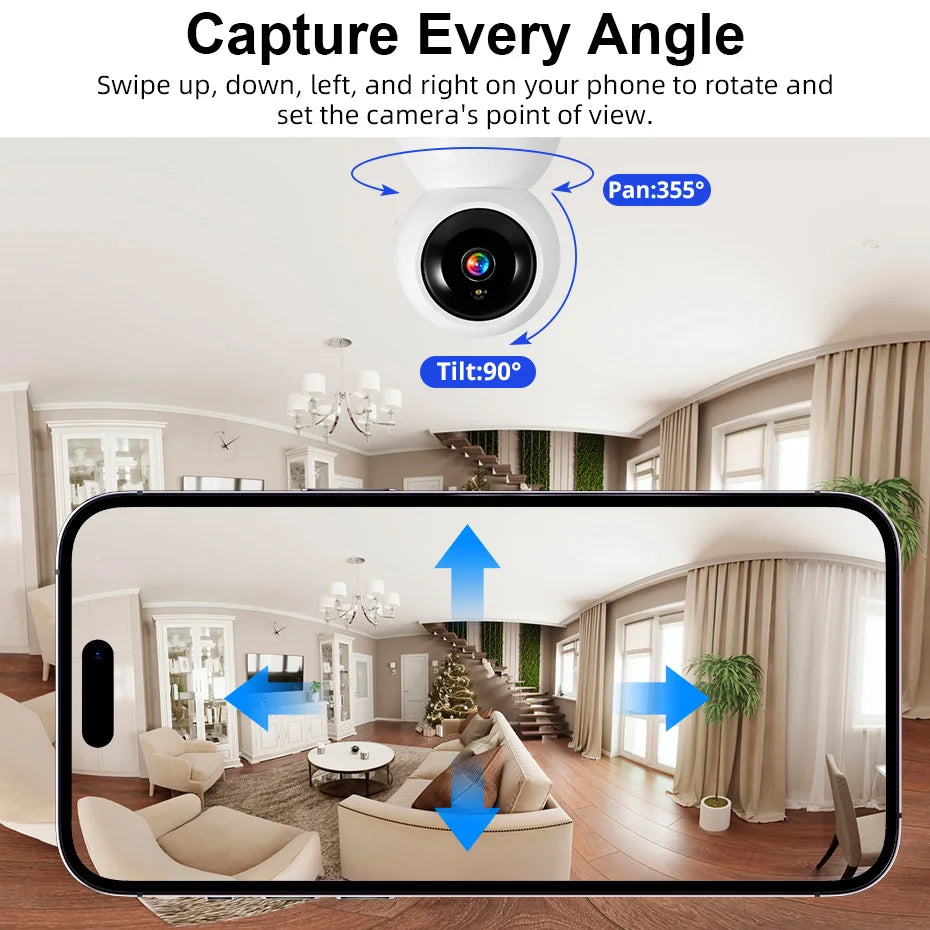 5MP Wifi Camera Works with Tuya Smart Home Indoor Wireless IP Surveillance Camera Automatic Tracking Security Baby Monitor