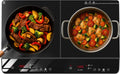 Countertop Induction Cooktop 2 Burners Stove 1800W, 110V Plug in | Double Burner Independent Touch Control, 180 Mins Timer, Child Lock, 9 Temp & Power Level Adjustable, Portable for Kitchen RV
