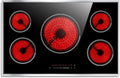 36 Inch Electric Cooktop, 5 Burner Stove Top with Slide Control | 9200W Electric Stove with Child Lock, Timer, Pause Function 36" Glass Cooktop, Sensor Touch, 220-240V Hard Wire, No Plug