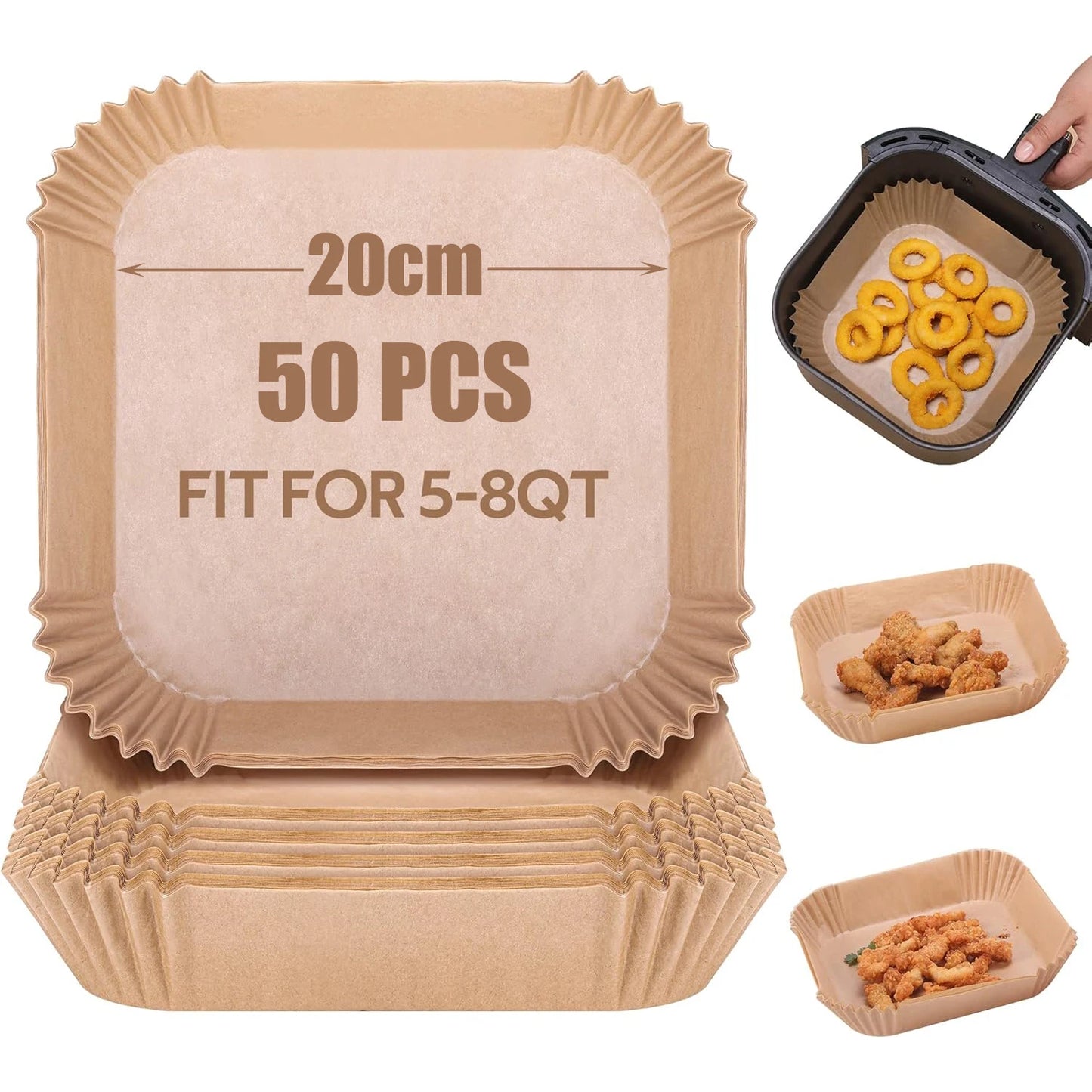 Air Fryer Disposable Paper Liner for Cosori Ninja Square/Round Nonstick Parchment Baking Oven Paper Kitchen Accessories