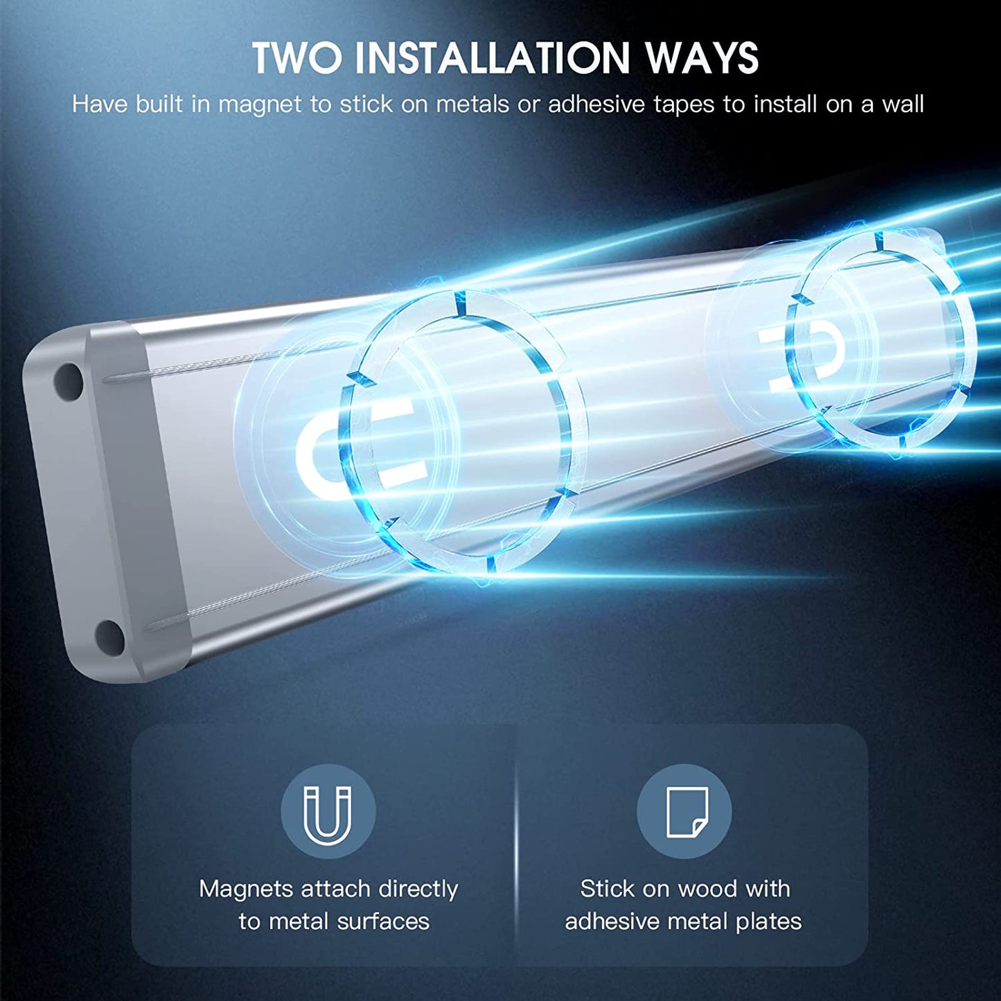 10-Inch Rechargeable Motion Sensor Under Cabinet Lighting - 2 Pack, 5-Level Dimmable Magnetic Wireless Lights for Indoor Use in Kitchen and Stairs