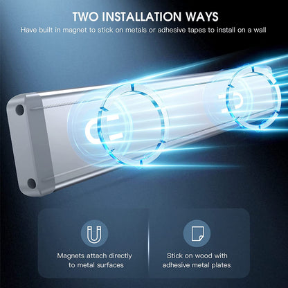10-Inch Rechargeable Motion Sensor Under Cabinet Lighting - 2 Pack, 5-Level Dimmable Magnetic Wireless Lights for Indoor Use in Kitchen and Stairs
