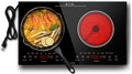 2 Burners Electric Cooktop 110V, 24" Built-In & Countertop Stove | Two Burner Radiant Ceramic Cooktop, Child Safety Lock, Timer, Touch Sensor Control, Portable 110V Plug-In Cooktop