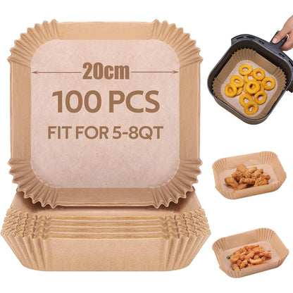 Air Fryer Disposable Paper Liner for Cosori Ninja Square/Round Nonstick Parchment Baking Oven Paper Kitchen Accessories