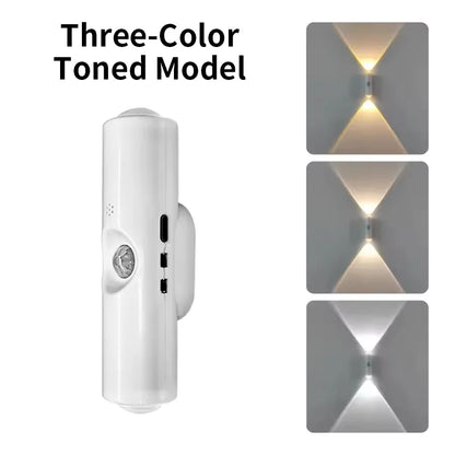 LED Night Lights Double-Head Sunset Wall Lamp Motion Sensor RGB Ambient Light Magnetic USB Rechargeable Party Corridor Closets