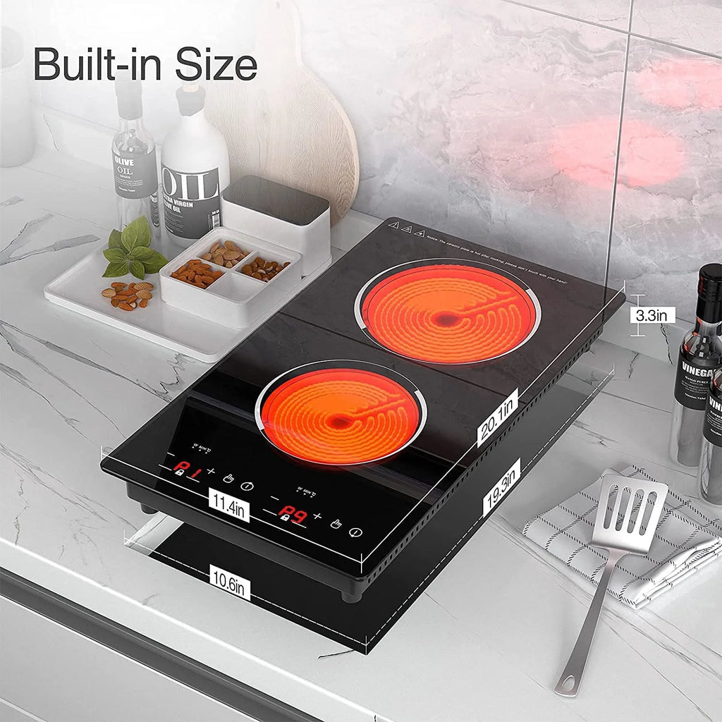 12” Electric Cooktop in Black with 2 Burners